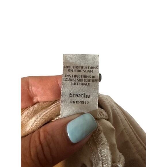 Prana Cream Maternity Cotton Blend Cropped Capri Pants Women Sz S - Picture 10 of 11